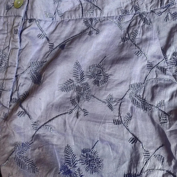 VTG Y2K Salvatore Ferragamo Flare Leg Pants Purple Floral Embroidered Lady Sz 8 - Picture 11 of 13